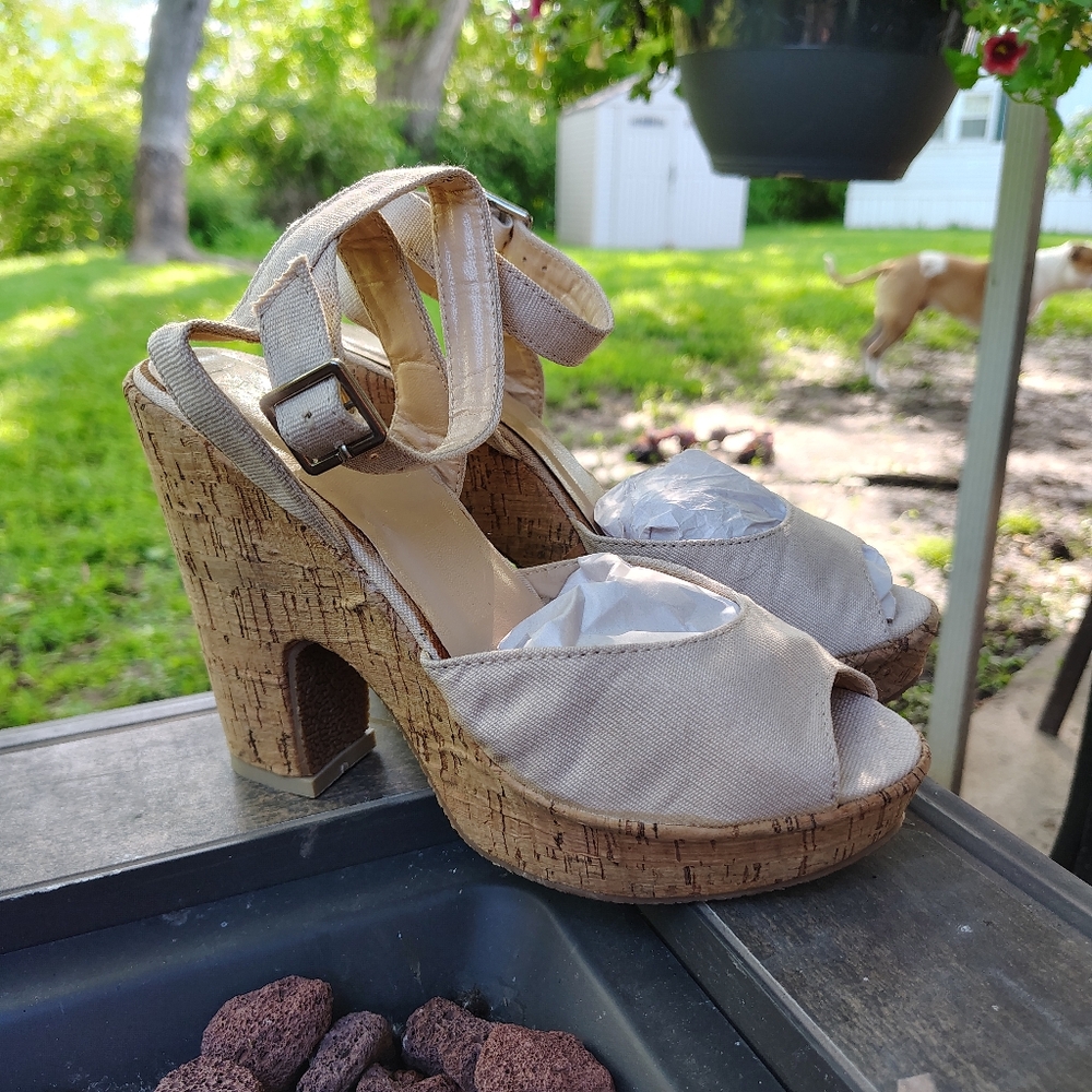 Wet Seal Cream Espadrille Wedges with Jute Heel